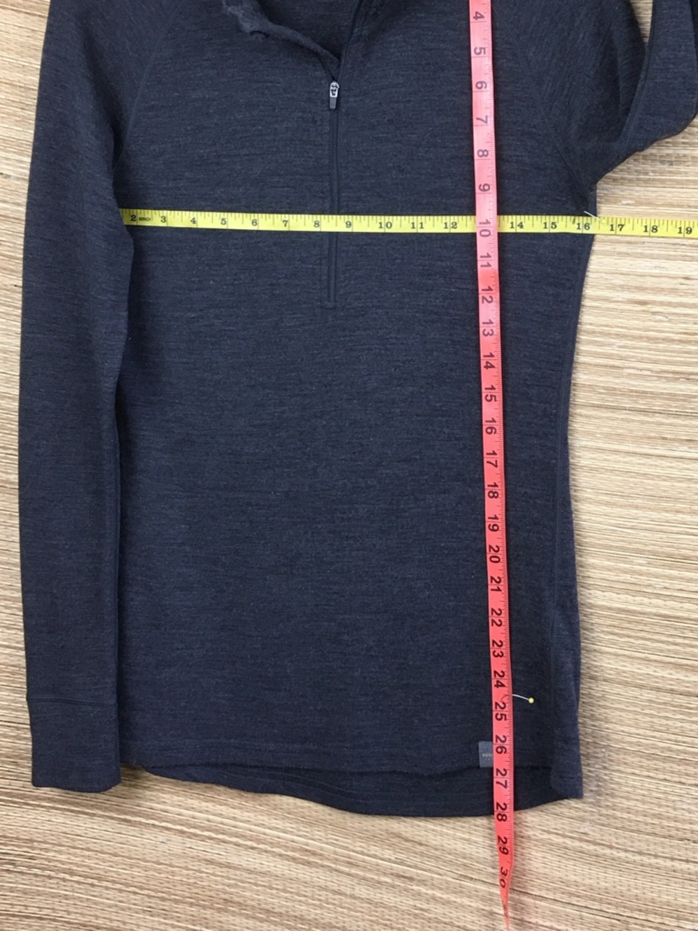 MERIWOOL Layers Midweight 250g 100% Merino Wool Quarter Zip Top In Charcoal M - Picture 14 of 14